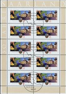 Mini Sheet, 50 Years Saarland federation, Germany, Federal Republic,  , Anniversaries and Jubilees, Buildings, Coats of Arms, Rivers, Steel Industry