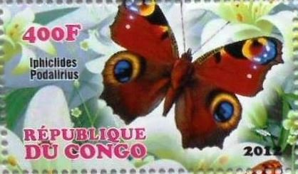 Stamp, Iphiclides podalirius, Cinderellas,  , Animals (Fauna), Butterflies, Insects