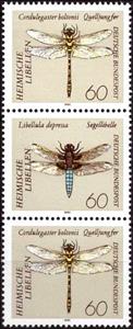 Se-tenant, Dragonflies, Germany, Federal Republic,  , Animals (Fauna), Dragonflies, Insects