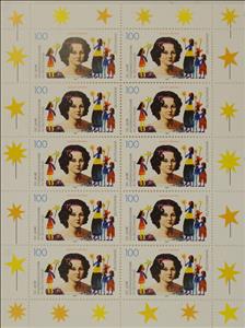 Mini Sheet, Auguste von Satorius, founder and first Director, Germany, Federal Republic,  , Anniversaries and Jubilees, Famous People, Organizations, Religion, Women