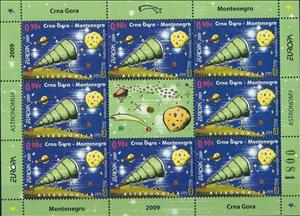 Mini Sheet, Europa (C.E.P.T.) 2009 - Astronomy (KB), Montenegro,  , Astronomy, C.E.P.T. / Europe, Drawings