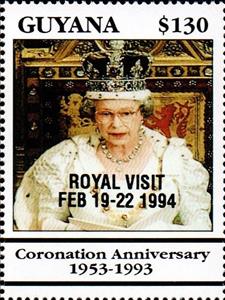Stamp, Queen Elizabeth Opening Parliament, Guyana,  , Royalty