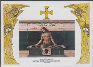 Souvenir Sheet, Man of Sorrows, Sierra Leone,  , Easter, Paintings, Religion