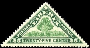 Stamp, Traveller tree, Liberia,  , Triangle Stamps