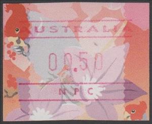 Stamp, ATM Stamp - Native Flora & Fauna (King Parrot), Australia,  , Birds, Flowers