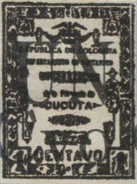 Stamp, 1904 Stamp overprinted, Colombia,  , Coats of Arms, Locomotives