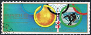 Stamp, Long jump, Ajman,  , Athletes, Athletics, Long Jump, Olympic Games, Sports, Summer