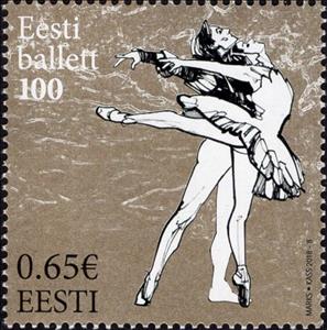 Stamp, Centenary of the Estonian Ballet, Estonia,  , Ballet