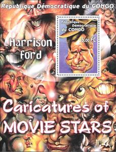 Souvenir Sheet, Caricatures of Movie Stars, Cinderellas,  , Famous People