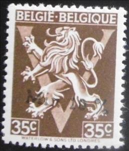 Stamp, Heraldic Lion with V - discount, Belgium,  , Coats of Arms, Heraldic Animals, Лев