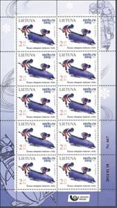 Mini Sheet, Bobsleigh, Lithuania,  , Bobsleigh, Olympic Games, Sports, Winter Sports