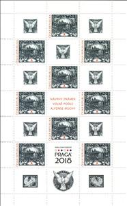 Mini Sheet, Heritage of Czech Philatelic Design : Mucha's Hradcany, Czech Republic,  , Buildings, Philatelic Exhibitions