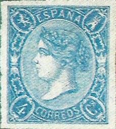 Stamp, Isabel II No expendido 1865, Spain,  , Famous People, Heads of State, Queens, Royalty, Women