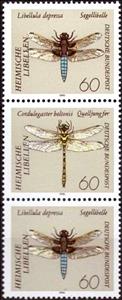 Se-tenant, Dragonflies, Germany, Federal Republic,  , Animals (Fauna), Dragonflies, Insects