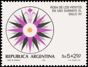Stamp, Spain 84 & Argentina 85 - Wind Rose, Argentina,  , Philatelic Exhibitions