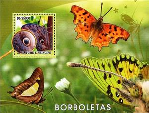 Souvenir Sheet, Caligo memnon, Cinderellas,  , Animals (Fauna), Butterflies, Insects