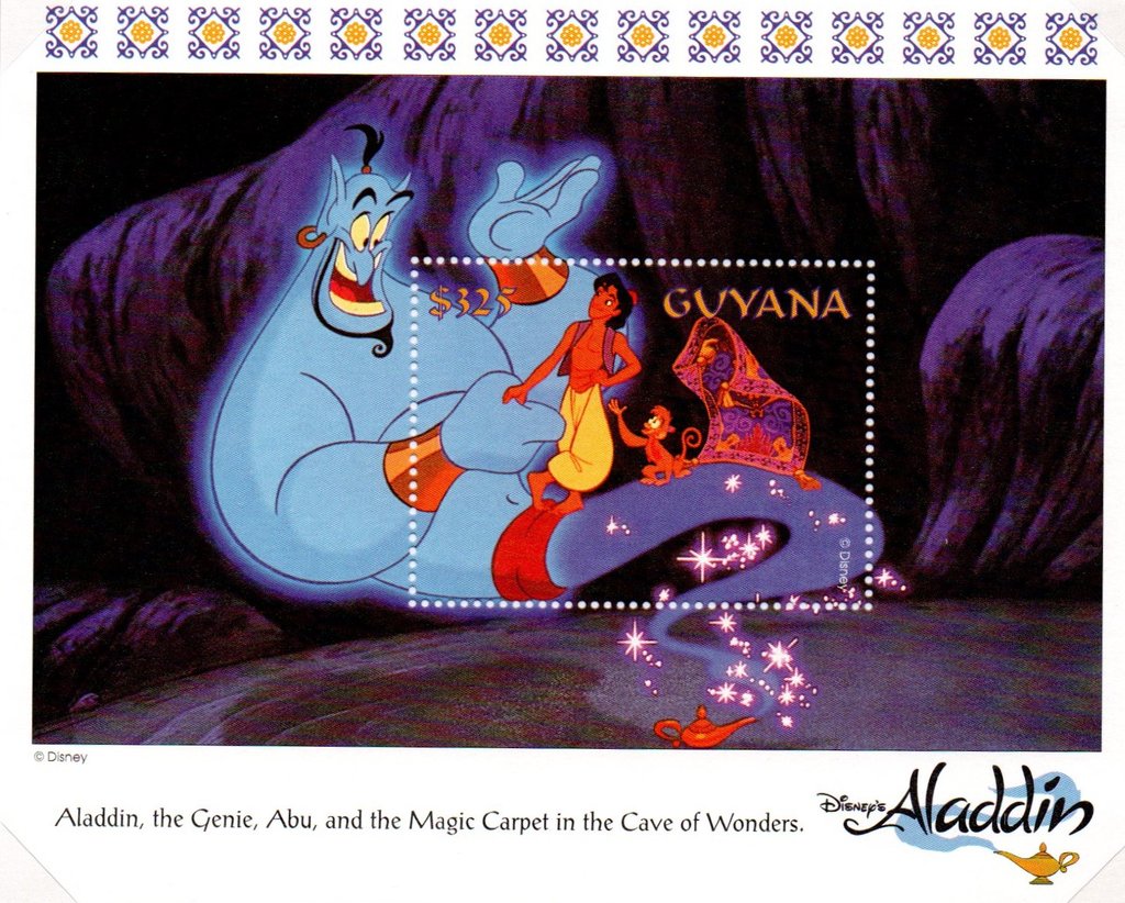 Aladdin, Genie, Abu and magic carpet