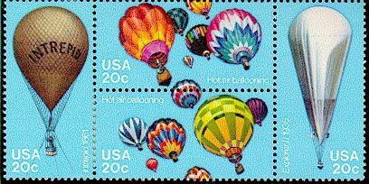 Se-tenant, Balloons Block of 4, United States of America,  