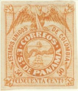 Stamp, Arms with Condor, Isthmus in double circle, Panama,  , Coastal Areas, Coats of Arms, Vultures