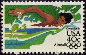 Stamp, Olympics 84: Swimming, United States of America,  , Sport, Olympic Games, Swimming