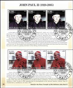Mini Sheet, Pope John Paul II, Cinderellas,  , Popes