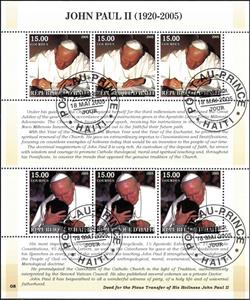 Mini Sheet, Pope John Paul II, Cinderellas,  , Popes