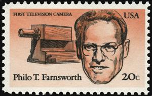 Stamp, Philo T. Farnsworth and First Televison Camera, United States of America,  