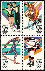 14th Winter Olympic Games Block of 4