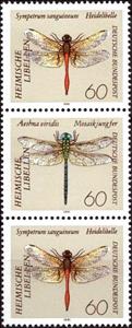 Se-tenant, Dragonflies, Germany, Federal Republic,  , Animals (Fauna), Dragonflies, Insects