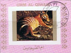 Souvenir Sheet, Tasmanian wolf, Umm al-Qiwain,  , Animals (Fauna)