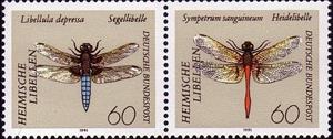 Se-tenant, Dragonflies, Germany, Federal Republic,  , Animals (Fauna), Dragonflies, Insects