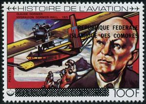 Stamp, Aviation History - overprint, Comoros,  , Aviation