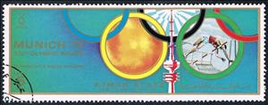 Stamp, Pole-vaulting, Ajman,  , Athletes, Athletics, Olympic Games, Pole Vaulting, Sports, Summer