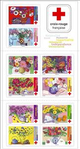 Booklet, Red Cross : Flowers, France,  , Flowers, Red Cross and Red Crescent