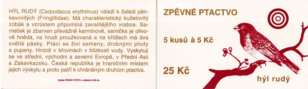Booklet, Common Rosefinch (Carpodacus erythrinus), Czech Republic,  , Animals (Fauna), Birds