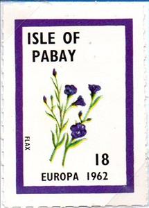 Stamp, Europa 1962, Flowers, Flax, Cinderellas,  , Flowers, Plants (Flora)