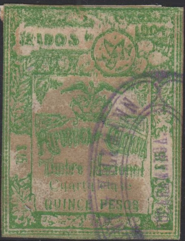 Timbre Nacional ,Arms and Ornaments,4th Class