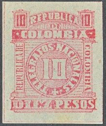 Stamp, Numeral in Circle, Colombia,  , Numbers, Telegraphy