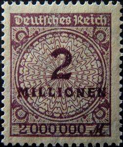 Stamp, Value in "Millionen", German Realm,  , Numbers