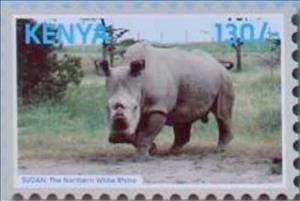 Stamp, The Last of the White Rhinos, Kenya,  , Animals (Fauna), Mammals, Rhinoceroses