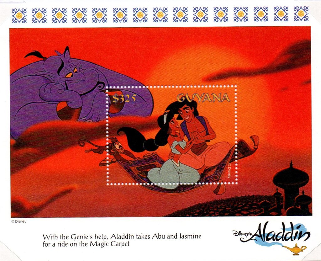 Aladdin and Jasmine on magic carpet