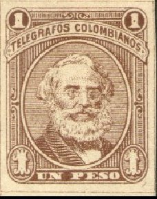 Stamp, Samuel Morse, Colombia,  , Famous People, Изобретатели, Telegraphy