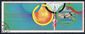 Stamp, Swimming, Ajman,  , Olympic Games, Sports, Summer, Swimming