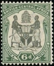 Stamp, Coat of Arms of BCA (white background), British Central Africa,  , Coats of Arms