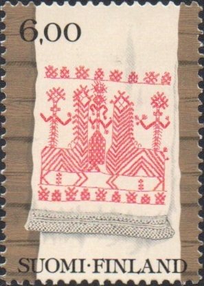 Small towel with Karelian embroidery