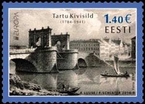 Stamp, Europa 2018 : Bridges, Estonia,  , Architecture, Bridges, C.E.P.T. / Europe, Castles