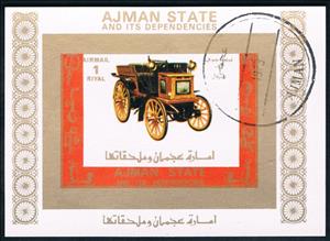 Souvenir Sheet, Old and racing cars, Ajman,  , Cars