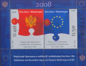 Booklet Pane, SAA between Montenegro and EU, Montenegro,  , European Union, Flags, Politics