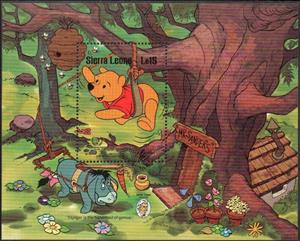 Souvenir Sheet, Walt Disney characters acting out Twain quotes, Sierra Leone,  , Cartoons, Comics, Disney, International Years