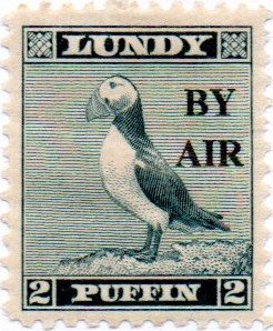 2 Puffin overprinted "BY AIR"